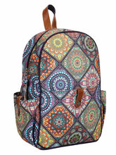 Ethnic Digital Printed Canvas & PU Backpack